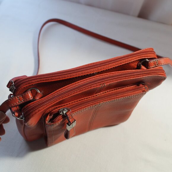 Tiganello Salmon Pebbled Leather Crossbody Bag, EUC - Picture 4 of 13